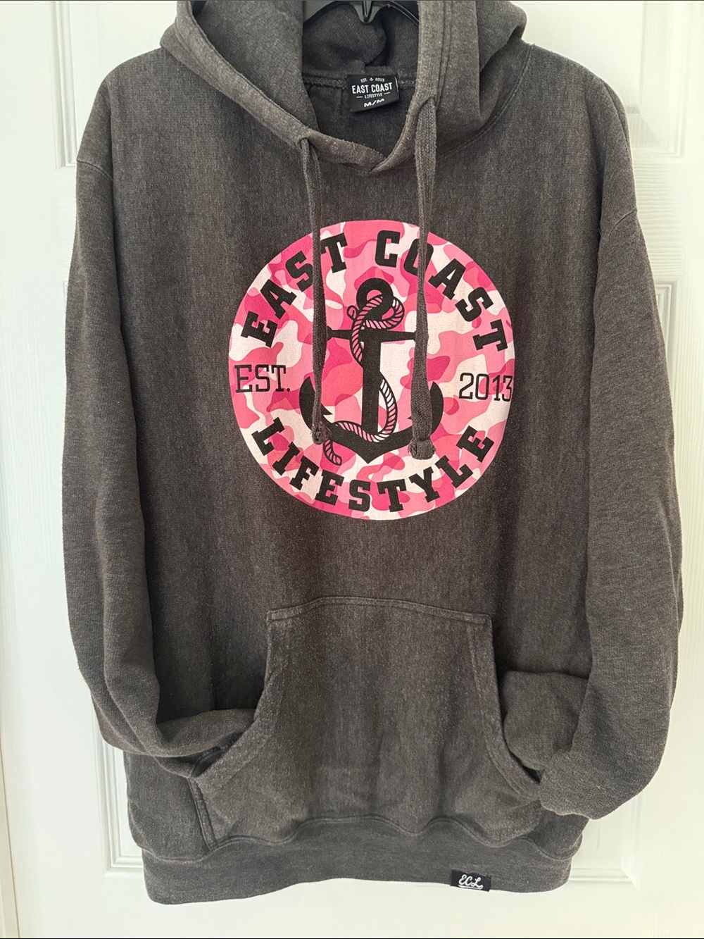 East Coast Lifestyle Pink Camo Anchor Hoodie Women’s M/M Unisex Fit
